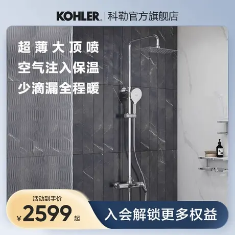 科勒利奥三出水家用卫生间淋浴花洒335mm顶喷方形头顶26241/26245图片