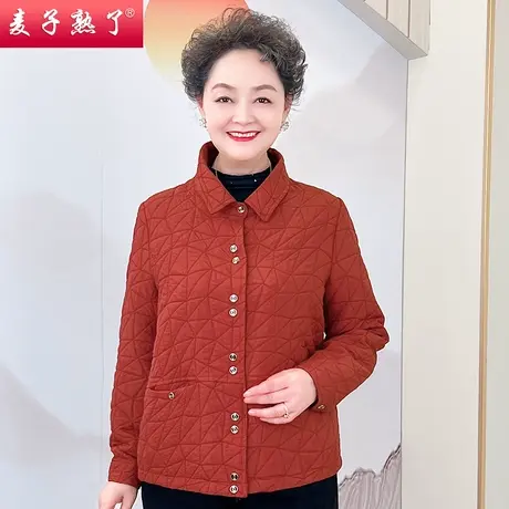 中老年女装妈妈衬衫新款中年人时尚减龄上衣洋气高贵春秋厚款外套商品大图