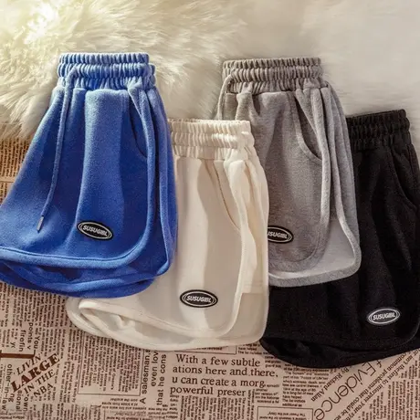 短裤女2023年新款夏季薄款高腰宽松胖mm大码显瘦学生运动休闲裤子商品大图