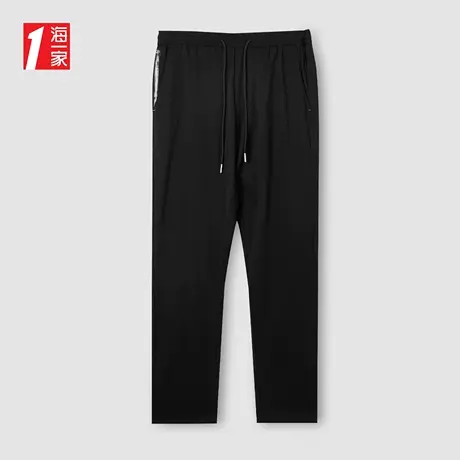 海一家舒适抽绳松紧腰九分裤2023夏季新款简约日常休闲裤男商品大图