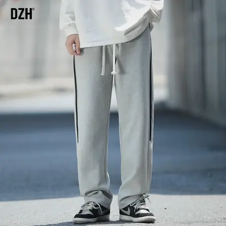 男士灰色直筒卫裤男春季2024新款宽松休闲裤男款篮球运动裤长裤子商品大图