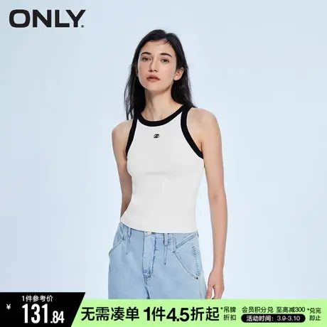 ONLY春秋舒适字母圆领无袖针织衫女|123224041图片
