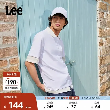 Lee25春夏新品标准版圆领Logo徽标印花男短袖T恤休闲LMT009822K99商品大图