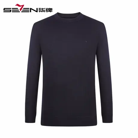 柒牌男装清仓秋冬羊毛衫时尚休闲男士圆领高山棉保暖抗皱毛衫商品大图