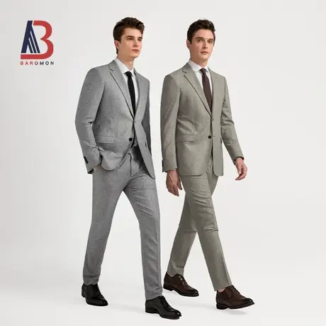 【进口羊毛面料】BAROMON/培罗蒙秋季男士商务正装职业装西服套装图片