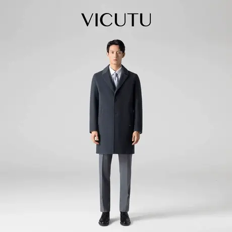 VICUTU威可多男士大衣舒适保暖商务通勤休闲百搭中长款秋季外套图片