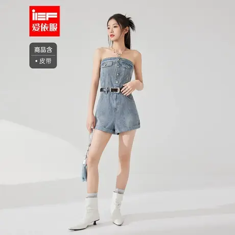 IEF/爱依服2025夏季新款美式甜酷性感辣妹气质抹胸百搭牛仔连体裤商品大图