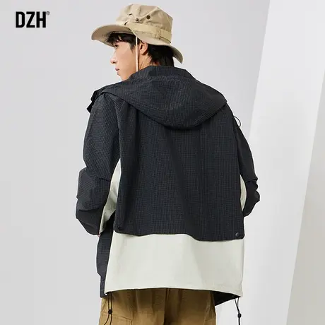 青少年工装冲锋衣痞帅外套潮牌男2023秋季新款男装登山服美式夹克商品大图