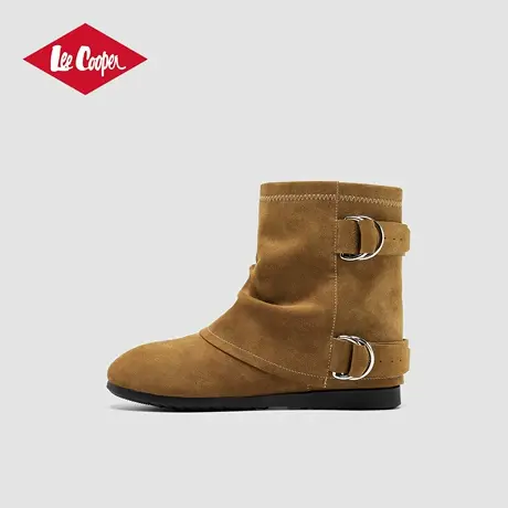 Lee Cooper2025新款秋季女靴子美拉德复古绒面平底休闲防滑时装靴商品大图