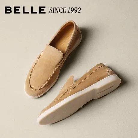 「92系列」百丽男士一脚蹬休闲商务乐福鞋26春新羊皮懒人鞋H9001商品大图