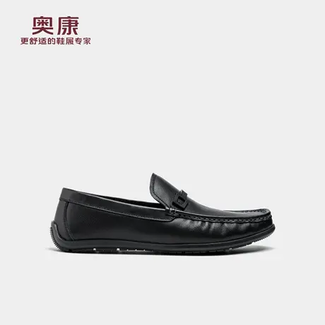 奥康 冬季新款男鞋舒软乐福鞋平底防滑豆豆鞋简约时尚单鞋商品大图