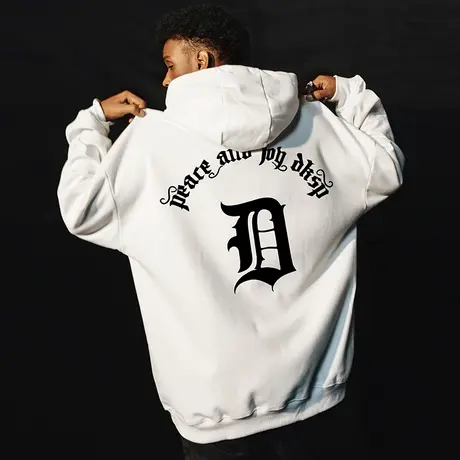 Nuthink美式保暖oversize连帽卫衣潮牌男春秋款国潮大码胖子外套商品大图