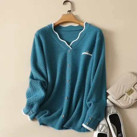 水晶绒毛衣女春装新款韩版宽松外穿套头加厚内搭长袖针织打底衫女图片