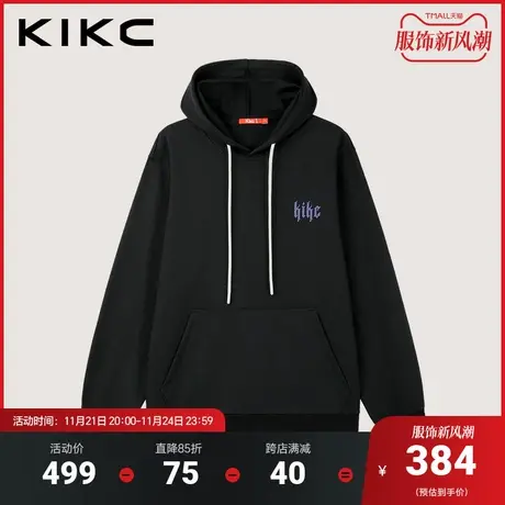 kikc连帽卫衣男2023秋季新款商场同款美式潮流撞色立体发泡印上衣图片