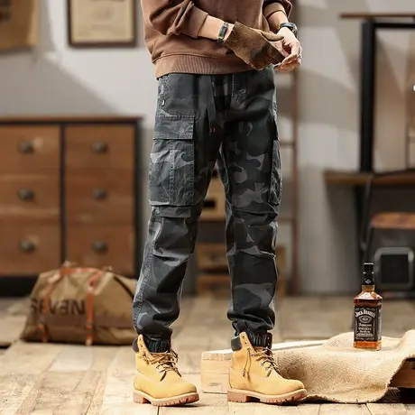 男款裤子百搭大码迷彩裤子男舒适潮流宽松时尚迷彩潮流工装裤男商品大图