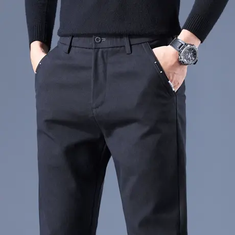 秋冬款商务西裤男士休闲长裤男士直筒宽松冬季2024新款弹力男裤子商品大图