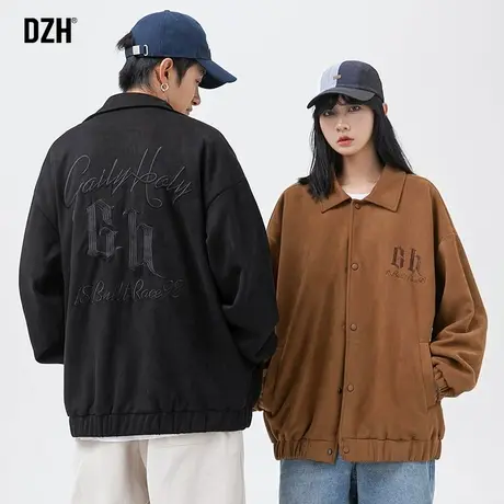 情侣装麂皮绒外套潮牌男春秋季外衣2024新款爆款男士衣服教练夹克商品大图