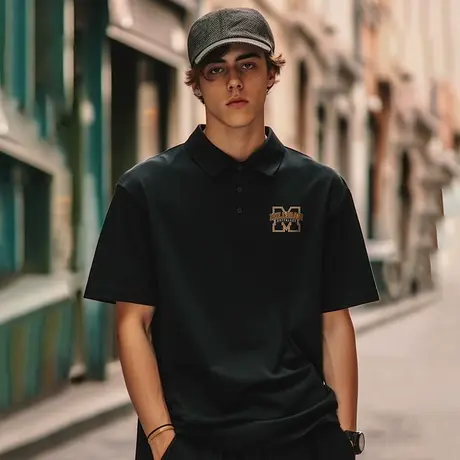 休闲polo衫t恤胖子男士ins短袖商务宽松纯棉夏季百搭大码男装半袖商品大图