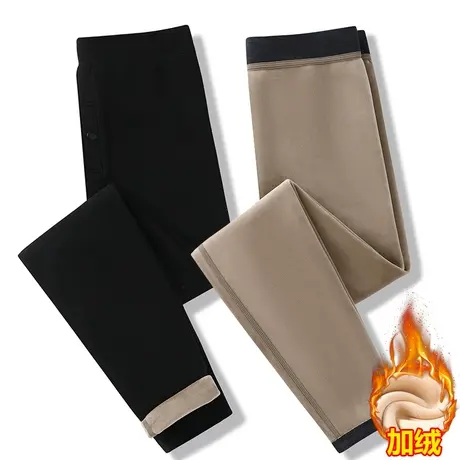 加绒加厚保暖裤男女情侣款妈妈装爸爸装加肥加大码秋裤冬装打底裤图片