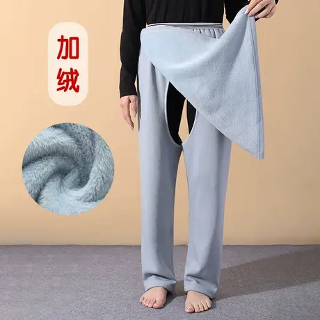 成人加绒开裆护理裤男瘫痪卧床插尿管换尿布产妇方便裤冬商品大图