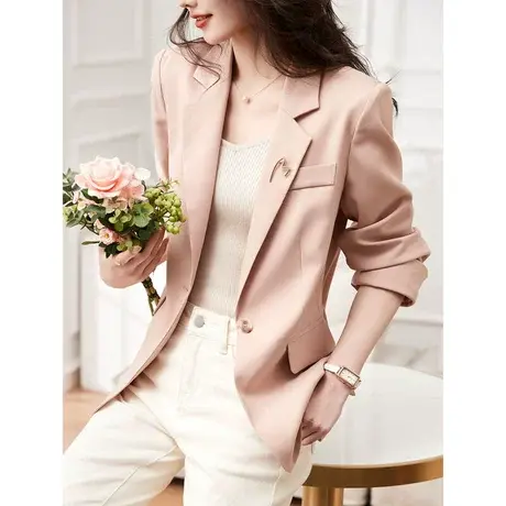 时尚气质修身西装外套2023年款女士气质简约显瘦上班族上衣商品大图
