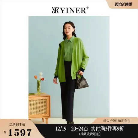 【天丝系列】YINER音儿女装秋季莱赛尔立体玫瑰针织开衫商品大图