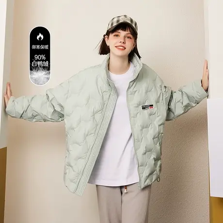 a02爱心压花白鸭绒保暖女式羽绒服冬季设计款小清新百搭外套图片