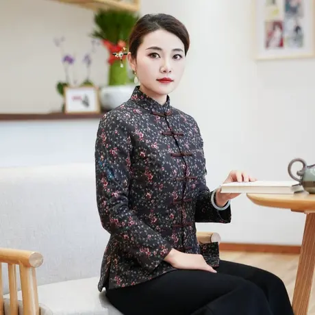 筠雅唐装女中国风改良旗袍上衣冬季新款显瘦复古时尚外套 23J732商品大图