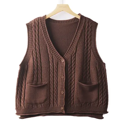 单排扣V领马甲背心女外搭秋季2023新款纯色百搭时尚韩版外穿马夹商品大图