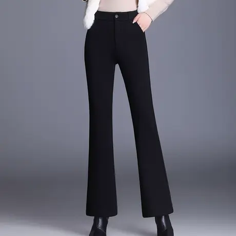 黑色长裤喇叭裤女秋季2023新款高腰通勤修身微喇西装裤时尚休闲裤商品大图