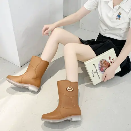 雨靴女时尚款外穿女士冬季防滑雨鞋网红同款成人防水中简漂亮水鞋商品大图