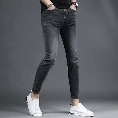 夏季冰丝九分牛仔裤男修身小脚薄款2023新款弹力百搭休闲男士裤子商品大图