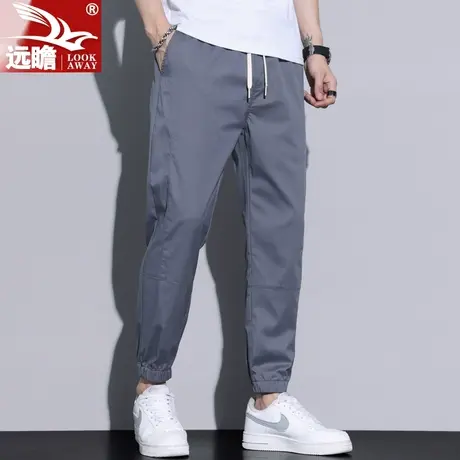 男士休闲裤夏季薄款冰丝工装九分裤子2023新款潮牌宽松哈伦束脚裤商品大图