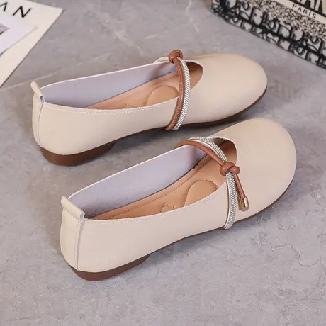 女士单鞋女款2023夏季新款女鞋软面软底孕妇豆豆鞋一脚蹬温柔鞋子商品大图