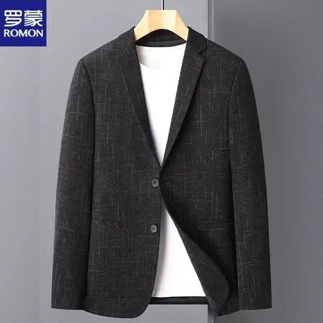 罗蒙男士休闲西服2024秋季新款商务休闲婚礼新郎礼服修身西装外套图片