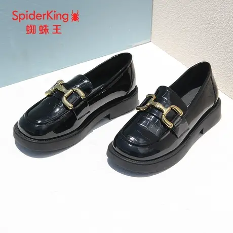 蜘蛛王断码清仓正品女鞋2022秋商场新款漆皮乐福鞋jk小皮鞋女软底图片
