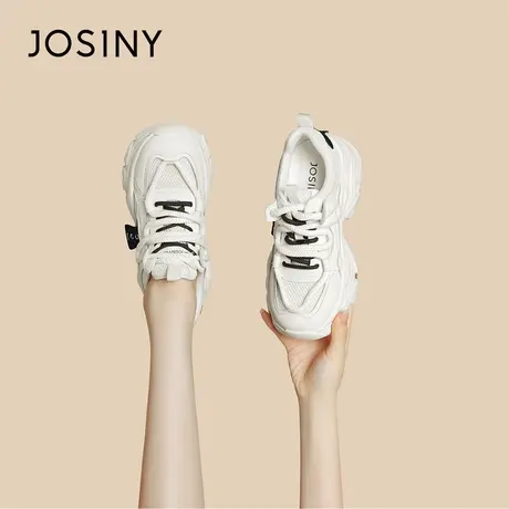 Josiny/卓诗尼小白鞋2024新款春季厚底休闲鞋爆款超火运动板鞋子商品大图