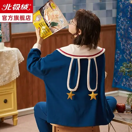 睡衣女2022年新款纯棉春秋款长袖全棉甜美可爱套装可外穿家居服图片