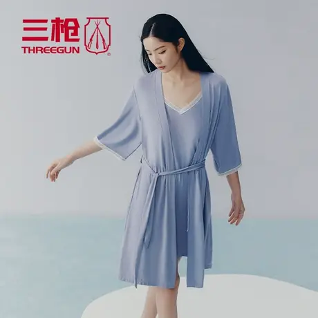 三枪睡衣睡裙莫代尔纤维春夏季少女吊带女性轻薄透气纯色70498A0图片