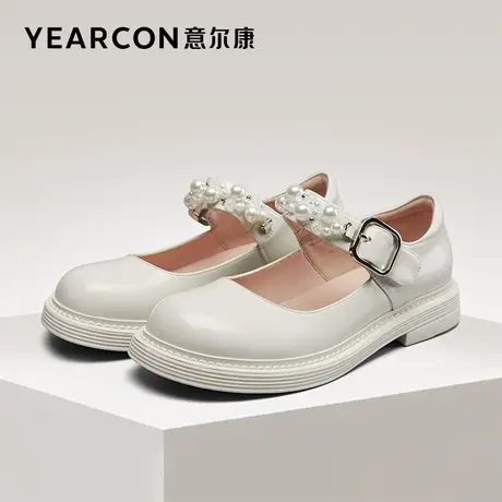 意尔康官方旗舰店女鞋玛丽珍鞋平底一字带英伦法式百搭单鞋商品大图