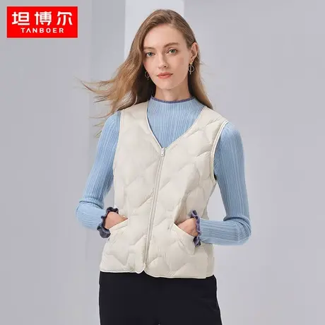 【商场同款】坦博尔2022年新款轻薄羽绒内胆女马甲坎肩TB330002图片