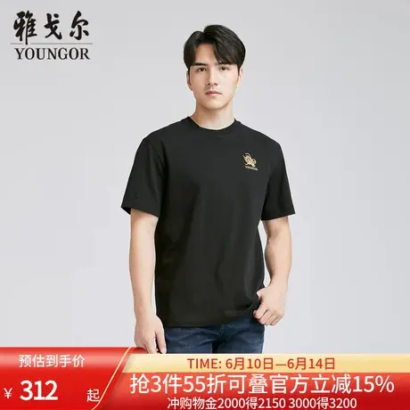 【商场同款】雅戈尔男士短袖T恤夏季新款官方商务休闲短袖男商品大图