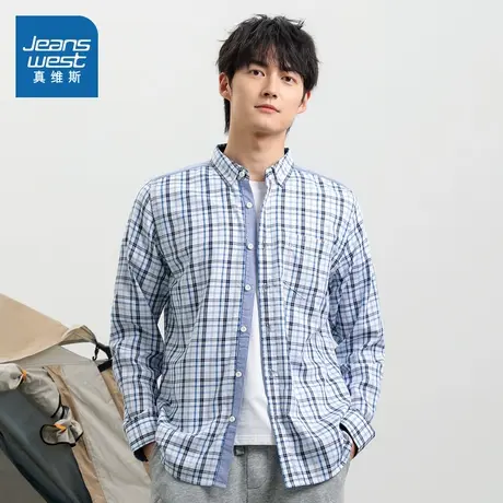 GY真维斯男装衬衣2025春季新款潮流时尚纯棉百搭通勤长袖男士衬衫图片