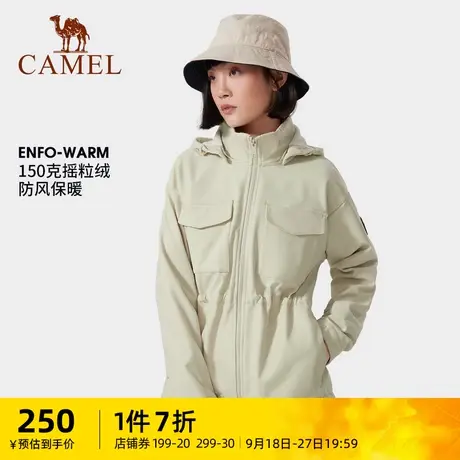 CAMEL骆驼女装休闲外套2023秋季新款防水防风运动夹克加绒风衣女商品大图