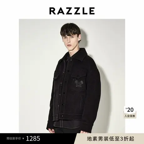RAZZLE 地素男装夹克短外套冬季黑色双面呢夹克商品大图