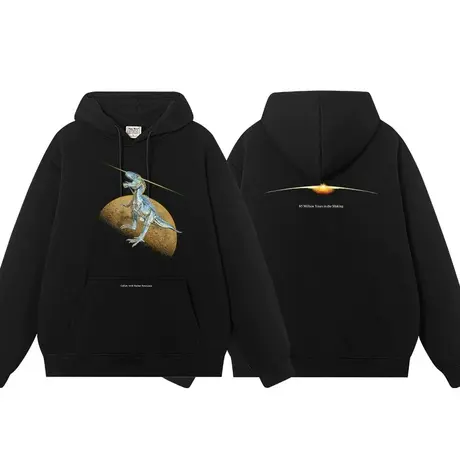 空山基金属艺术联名侏罗纪公园恐龙秋冬卫衣连帽宽松外套加绒潮流商品大图