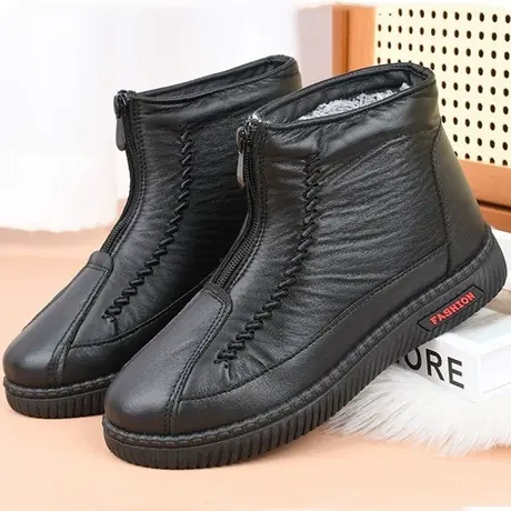 老北京布鞋女2023新款中老年软底加绒保暖棉鞋防滑百搭奶奶雪地靴图片