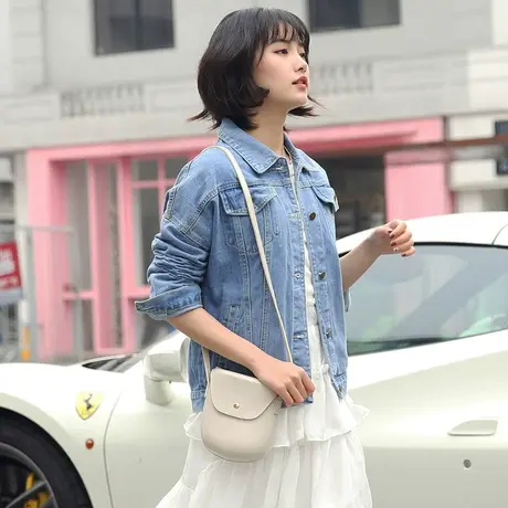 牛仔外套女宽松韩版港味春秋新款网红BF风学生短款上衣潮9310图片