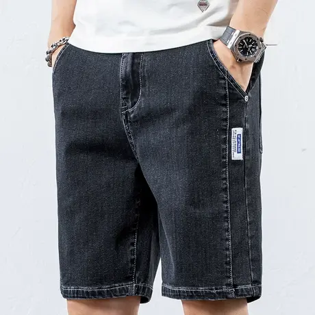 五分休闲牛仔短裤男士宽松外穿夏季薄款中裤子痞帅大裤头潮牌夏裤图片