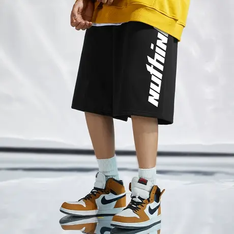 Nuthink欧美潮流vibe字母短裤男潮高街中性风大码宽松夏季五分裤商品大图